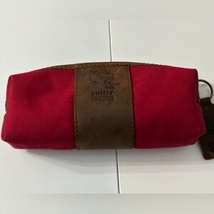 Ruitertassen Kids Belgian Leather & Red Canvas Pencil Case Pouch Satchel